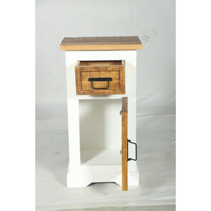 Armoire Muro en bois blanc et naturel avec porte coulissante et étagère ouverte - Product Image 3