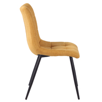 Chaise de salle à manger de restaurant en velours doré chinois de luxe, confortable et de design, avec pieds en métal noir, vente en gros