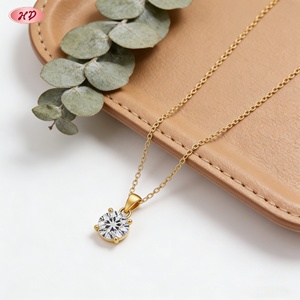 สร้อยคอทองเหลืองชุบทอง 18K พร้อมจี้เพชรทรงกลมคุณภาพ AAA สำหรับผู้หญิง เครื่องประดับแฟชั่นสำหรับวันครบรอบ - Product Image 5