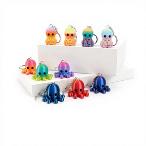 Porte-clés pieuvre imprimé en 3D en PLA avec articulations mobiles, série dessin animé océanique, cadeau de maternité 2026 - Product Image 1