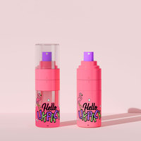 Flacon pulvérisateur sans air rechargeable 50 ml à double compartiment, en PCR PET, avec poudre au dessus et liquide en dessous, pour mélange cosmétique en spray, emballage de brume.