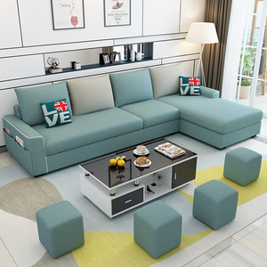 Juego de sofás de tela en forma de L, extraíbles y lavables, de 235-300 cm, estilo moderno minimalista para apartamentos pequeños - Product Image 2