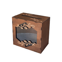Boîte de rangement créative en bois découpée au laser pour cartes postales, cartes de vœux et cartes de signature de banquet de mariage, design assemblé