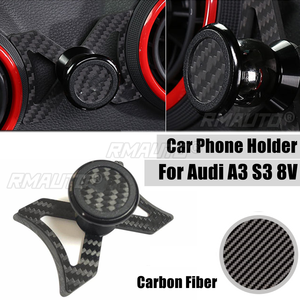 ที่วางโทรศัพท์ในรถยนต์สำหรับ Audi A3 S3 8V คาร์บอนไฟเบอร์แท้ ติดตั้งช่องแอร์ พร้อมขายึด GPS หมุนได้ 360 องศา รองรับมือถือ - Product Image 1