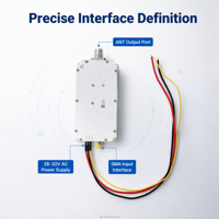 Module amplificateur de puissance intelligent pour gestion de signal, contrôle UAV, liaison sans fil, amplificateur RF 48dB de gain, 1360-1800MHz, 13W