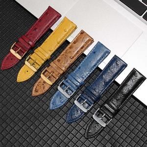 Bracelet de <span class=keywords><strong>montre</strong></span> en cuir à motif d'autruche classique, bracelet de <span class=keywords><strong>montre</strong></span> en cuir de vache, bracelet de <span class=keywords><strong>montre</strong></span> en cuir souple, taille complète, accessoires de <span class=keywords><strong>montre</strong></span> pour hommes et femmes - Product Image 3