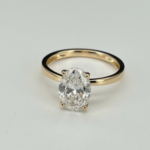 HQ Gems Au750 D VS1 IGI Diamant 18 Karat Gelbgold <span class=keywords><strong>Oval</strong></span> 2 Karat 3 Karat 4 Karat 5 Karat Labor CVD Diamant Verlobung Diamantring - Product Image 1