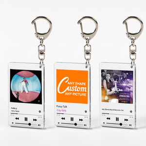 Factory Wholesale Customized Transparent Acrylic <b>Keychain</b> Personalized Dynamic Music PVC Song Sign Key Pendant - Product Image 2