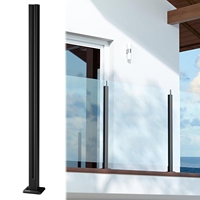 Rampe en verre sans cadre en acier inoxydable brossé noir personnalisable pour villa en bord de lac, terrasse, balcon, escalier