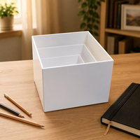 Présentoirs Cubiques Modernes en Acrylique Blanc Brillant Écologique de Qualité Supérieure – Boîtes de Présentation Carrées pour Aliments, Socles de Buffet Empilables