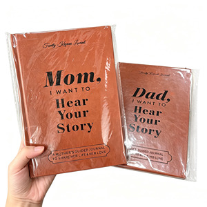 Diário de Memórias Guiado em Capa Dura, Livro de Histórias em Couro PU, Diário de Recordações para Mãe e Pai - Product Image 1