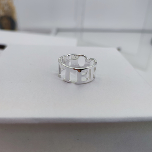 Personalisierter Ring mit Namensgravur für Damen und Herren aus Edelstahl, verstellbarer Namensring, individueller Schmuck - Product Image 2
