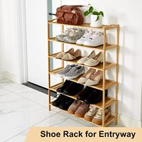 Placard en bambou 6 niveaux entrée étagère à chaussures étagères à chaussures en bambou pour la maison entrée salon bureau organisateur de chaussures stockage