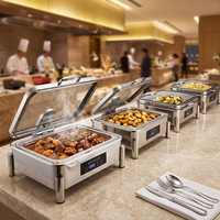 Intelligenter elektrischer rechteckiger Chafing Dish mit Touch-Steuerung aus Edelstahl – Speisenwärmer für Catering, Buffet und Restaurant