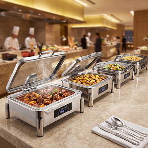 Scaldavivande Elettrico Rettangolare Smart con Controllo Touch, in Acciaio Inossidabile, per Catering, <span class=keywords><strong>Buffet</strong></span> e Ristoranti - Product Image 1