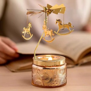 Luxurious Customized Fragrant Relief <strong>Carousel</strong> Candlesticks Scented <strong>Candles</strong> for Baby Shower Baptism Decoration - Product Image 2