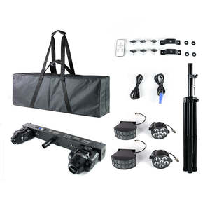 <span class=keywords><strong>Barre</strong></span> <span class=keywords><strong>de</strong></span> lumière portable LED Par Laser ILS FX Butterfly Strobe Wash avec DMX, support et sac <span class=keywords><strong>de</strong></span> transport pour DJ, soirées et événements disco - Product Image 3