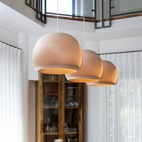 Lampe à suspension moderne en bois Décor Restaurant Escalier en colimaçon Lustre Créatif E27 pour Café Allée Cuisine Île Étude