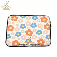Housse d'ordinateur portable en néoprène imprimée sur mesure avec motif floral, OEM/ODM, pour transport et rangement