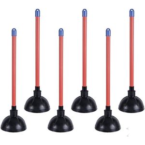 Boardwalk 528188 Déboucheur de toilettes avec poignée en plastique rouge/noir de 18 pouces, diamètre de 5,63 pouces. 6/carton - Product Image 1