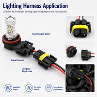 Adaptateur femelle H11 H8 880 881, faisceau de câblage, connecteur de lampe 2 broches, faisceau de câblage pour phare et feu antibrouillard