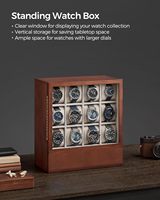 Boîte à montres en bois à 12 emplacements avec fenêtre, boîte à montres en bois de luxe et boîte à montres de prestige en bois