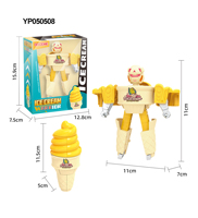 Juguete Educativo de Plástico ABS Transformable en Robot de Helado, Color Rojo, para Niños de 5 a 7 Años, Juego de Padres e Hijos, Marca Lijia