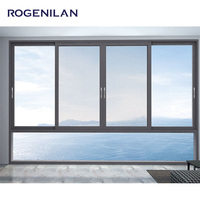 ROGENILAN Direktvertrieb Orkansichere Gehärtete Glas-Schiebefenster Aluminium-Schiebefenster für Häuser