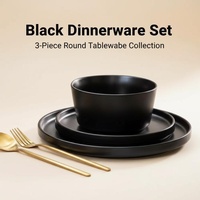 Assiette ronde jetable en céramique de haute qualité, couleur unie classique, 8-10 pouces, porcelaine noire, assiettes de mariage