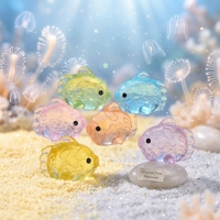 Figurines en résine miniatures phosphorescentes et miniatures de poissons plats transparents pour l'aquariophilie, les micro-paysages et les loisirs créatifs (vente en gros)
