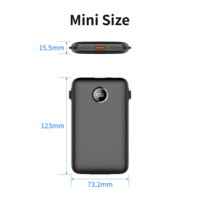 Batterie externe 10000 mAh à prix d'usine 2026, charge rapide PD20W avec câbles intégrés