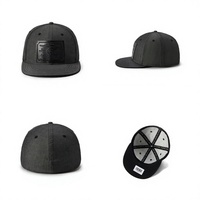 Gorra de Béisbol de Visera Plana Gris Oscuro, Gorra Snapback de 6 Paneles, Corona Estructurada, Unisex, Informal, Deportiva