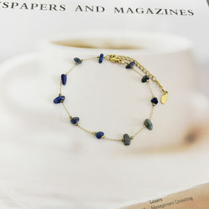 8 रंग प्राकृतिक पत्थर क्रिस्टल गोल्डन प्लेटेड फैशन वाटरप्रूफ महिला - Product Image 2