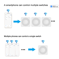 Interruptor Inteligente Inalámbrico Tuya WiFi de 1, 2, 3 y 4 Canales, 16A, Módulo de Interruptor Remoto para Hogar Inteligente