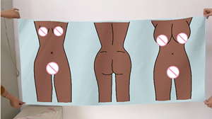 Wholesale Woman Man Nuded Body Print Beach Pool Bath Towel Funny Gag Gift <strong>Penis</strong> Towel Birthday Summer Adult Present - Product Image 3