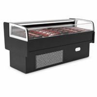 Vitrine Réfrigérée pour Viandes Fraîches - Bœuf/Fish/Fruits de Mer Frais - Réfrigérateur Commercial à Refroidissement par Air pour Supermarché