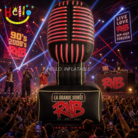 Modèle de microphone gonflable géant, réplique de micro vintage rétro pour la décoration de scène de festival de musique