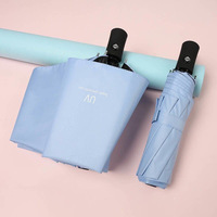 Parapluie promotionnel pliant en 3 sections anti-UV automatique, ensemble cadeau, résistant à la pluie et au vent, parasol personnalisé avec logo