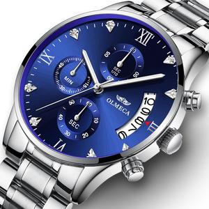 <span class=keywords><strong>OLMECA</strong></span> 0878 Neues Design Goldene Herren-Quarzuhr Designer-Edelstahlarmband 3 Zifferblätter Chronograph Sportuhr Set - Product Image 4