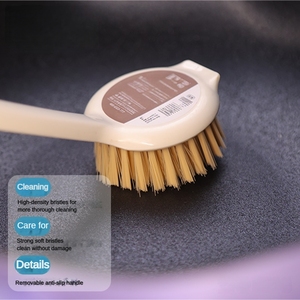 <span class=keywords><strong>Brosse</strong></span> à récurer les casseroles à poils durs haute densité : Nettoyant à long manche résistant à l'huile (élimination puissante des taches) - Product Image 1