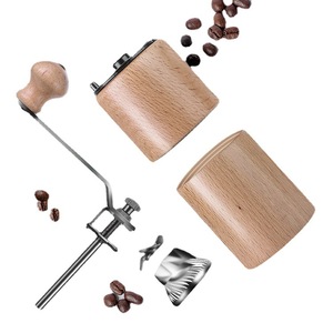 Moulin à café manuel Lbeans en bois, à manivelle réglable, pour usage domestique, style rétro - Product Image 5