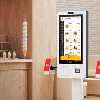 Terminal de point de vente 21,5/27/32 pouces, borne de commande et de paiement en libre-service, écran tactile pour restaurants, commande de restauration rapide