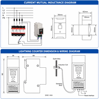 Compteur de coups de foudre 0-9999 à affichage LCD 4 chiffres, compteur de décharge de courant pour équipement de protection contre les surtensions électriques