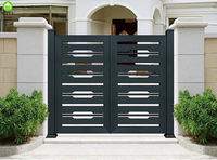 Conception de porte intelligente à balançoire automatique gris moderne conception de porte principale résidentielle en aluminium de villa de jardin