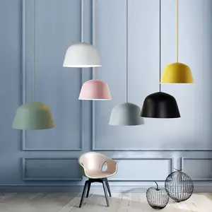 Nordic colorful modern pendant lamp bookstore dining room restaurant E27 decor lights