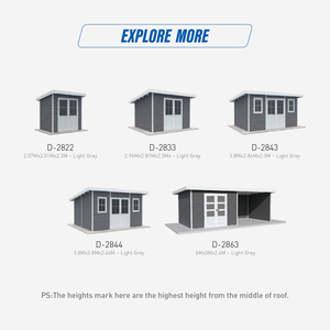 Bâtiment <span class=keywords><strong>de</strong></span> <span class=keywords><strong>jardin</strong></span> extérieur série D nouveau Design <span class=keywords><strong>de</strong></span> mode hangar en <span class=keywords><strong>bois</strong></span> plastique composite maison cour et <span class=keywords><strong>jardin</strong></span> salle à outils en plastique - Product Image 3