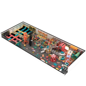 Parque infantil interior con zona de trampolines y estructura de escalada para niños, tamaño comercial, área de juegos segura. - Product Image 4