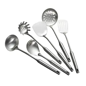 Cấp thực phẩm Công cụ nấu ăn spatulas lò nồi súp mì ống máy chủ 6 cái thép không gỉ đồ dùng nhà bếp