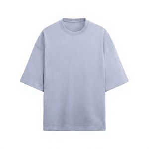ผู้ผลิตเสื้อยืดคอตตอนแบรนด์ส่วนตัว ทรงโอเวอร์ไซส์ ไหล่ตก ล้างสีแบบแอซิดวอช สกรีนพิมพ์  ขั้นต่ำในการสั่งซื้อน้อย - Product Image 1