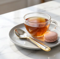 Cuillère à dessert élégante traditionnelle bicolore plaquée or, ensemble de couverts décoratifs en acier inoxydable de qualité supérieure, compatible lave-vaisselle